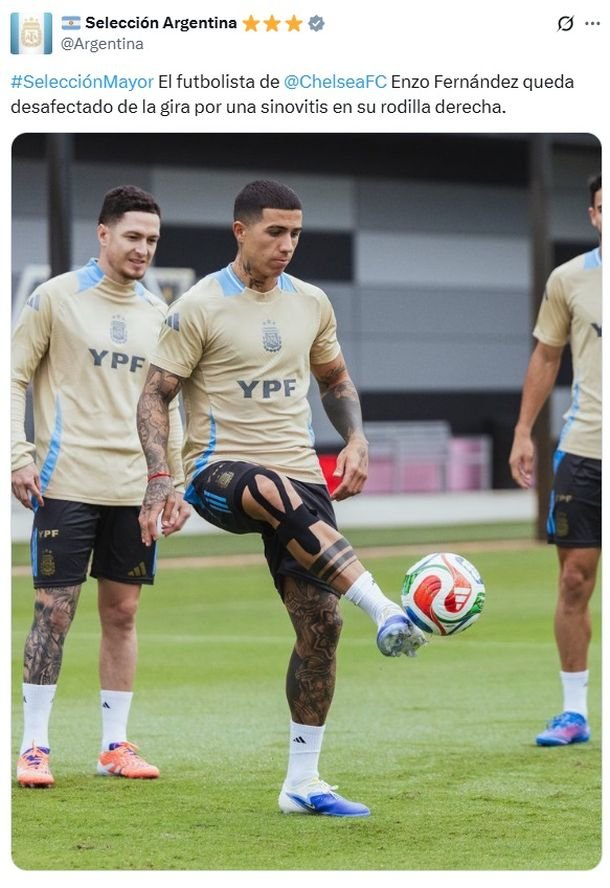 Enzo Fernández fue desafectado de la Selección Argentina para el amistoso frente a Puerto Rico