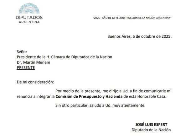 En medio del escándalo, José Luis Espert renunció a la la Comisión de Presupuesto En medio del escándalo, José Luis Espert renunció a la la Comisión de Presupuesto