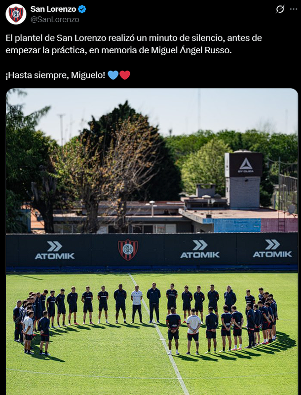 Minutos de silencio en todo el fútbol argentino por la partida de Russo: el gesto de River Minutos de silencio en todo el fútbol argentino por la partida de Russo: el gesto de River