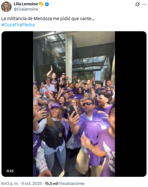 Lilia Lemoine cantó en Mendoza y en redes le recordaron a Fred Machado: «Te va a hacer cantar la Justicia» Lilia Lemoine cantó en Mendoza y en redes le recordaron a Fred Machado: «Te va a hacer cantar la Justicia»