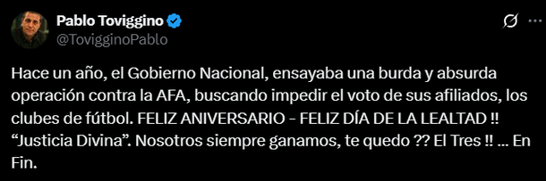 La AFA le marcó la cancha al Gobierno a un año del intento de frenar la reelección de Chiqui Tapia La AFA le marcó la cancha al Gobierno a un año del intento de frenar la reelección de Chiqui Tapia