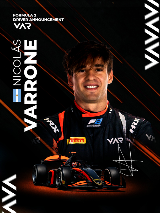 Nicolás Varrone dará el salto a la Fórmula 2 en 2026: correrá para Van Amersfoort Racing Nicolás Varrone dará el salto a la Fórmula 2 en 2026: correrá para Van Amersfoort Racing