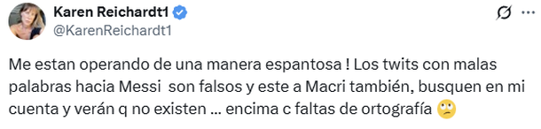 Karen Reichardt denunció una operación de prensa en su contra: «Espantoso» Karen Reichardt denunció una operación de prensa en su contra: «Espantoso»