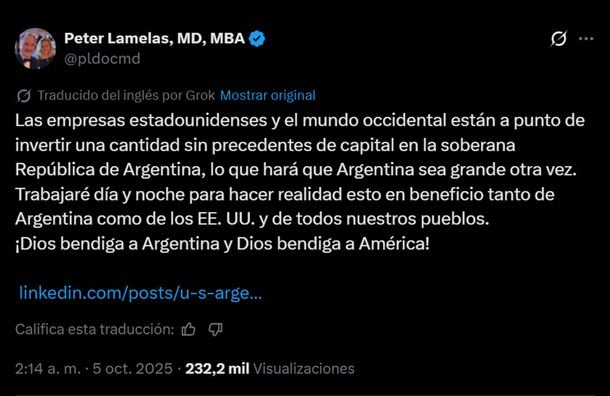 El embajador de Estados Unidos anunció «una inversión sin precedentes» en Argentina El embajador de Estados Unidos anunció «una inversión sin precedentes» en Argentina