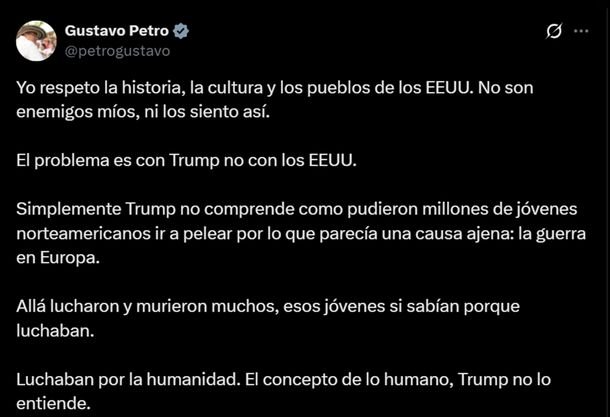 Donald Trump acusó a Gustavo Petro de «líder narco» y anunció el fin de la ayuda a Colombia