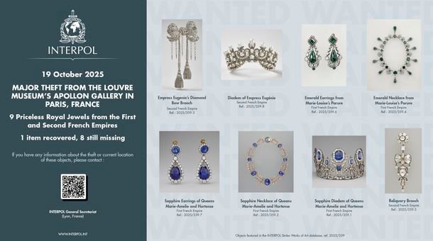 Interpol incluyó a las joyas robadas del Museo del Louvre en su base de datos