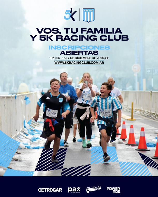 5K de Racing: Récord de inscriptos a dos semanas de la apertura para participar de la carrera