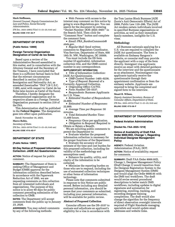 El Gobierno de Donald Trump designó al Cártel de los Soles como organización terrorista