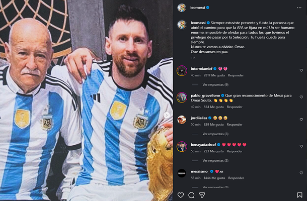 La despedida de Lionel Messi a Omar Souto, el dirigente que marcó su camino en la Selección La despedida de Lionel Messi a Omar Souto, el dirigente que marcó su camino en la Selección