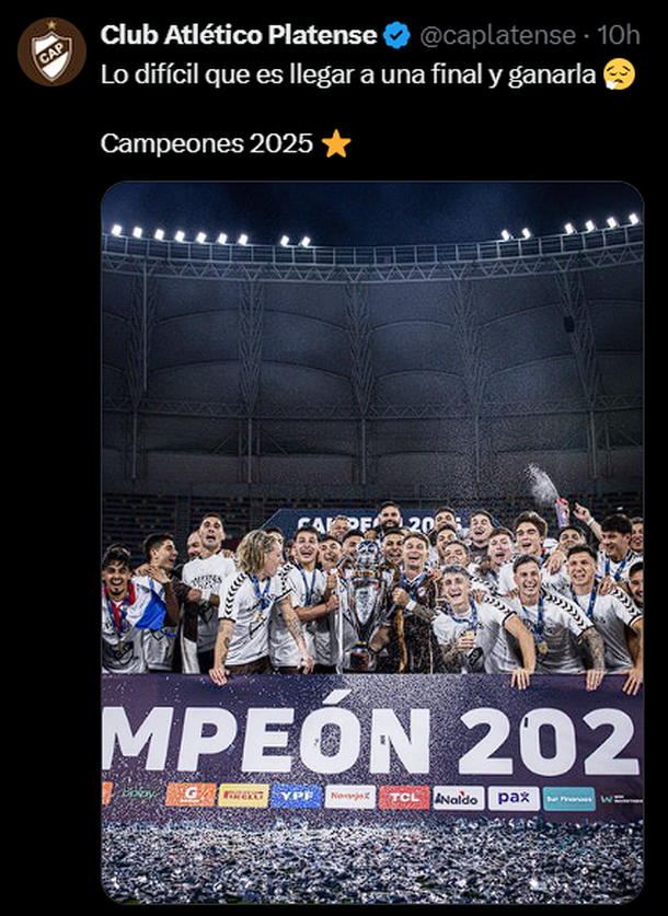 La burla de Platense a Argentinos Juniors tras la derrota en la final de la Copa Argentina