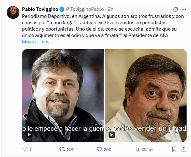 Pablo Toviggino volvió al ataque: durísimo mensaje contra Caruso Lombardi y nueva polémica