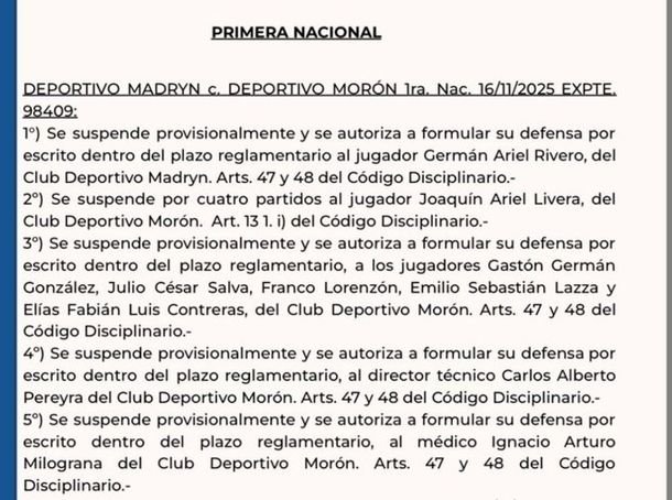 El Tribunal de Disciplina de AFA y los castigos tras el escándalo de Madryn: quiénes la ligaron