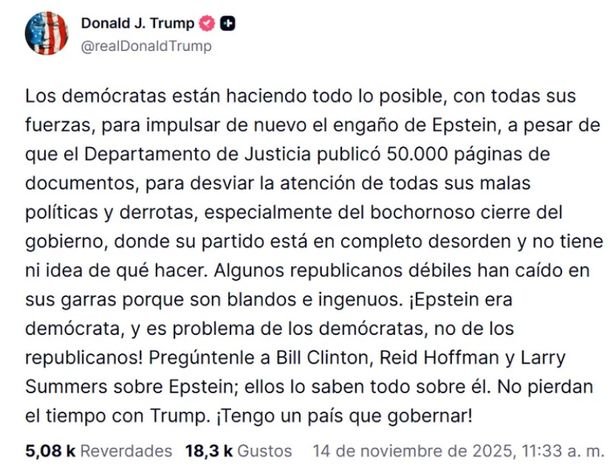 Repudiable respuesta de Donald Trump a una periodista que le preguntó por el caso Jeffrey Epstein: «Callate cerdita» Repudiable respuesta de Donald Trump a una periodista que le preguntó por el caso Jeffrey Epstein: «Callate cerdita»