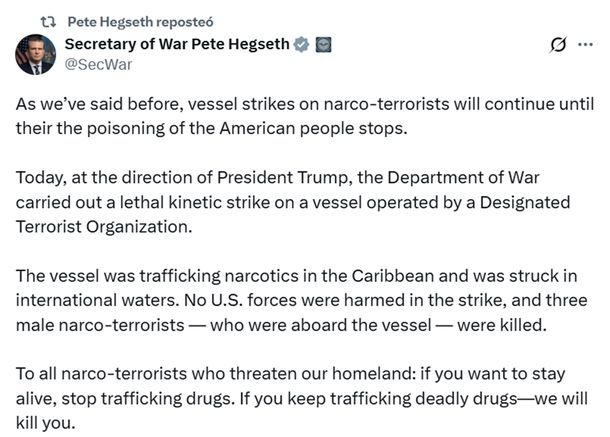 La ONU declaró que ataques de Estados Unidos a lanchas en aguas internacionales violan el derecho humanitario La ONU declaró que ataques de Estados Unidos a lanchas en aguas internacionales violan el derecho humanitario