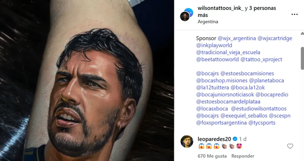 Viral: un hincha de Boca se tatuó un gigantesco retrato de Leandro Paredes en la pierna Viral: un hincha de Boca se tatuó un gigantesco retrato de Leandro Paredes en la pierna