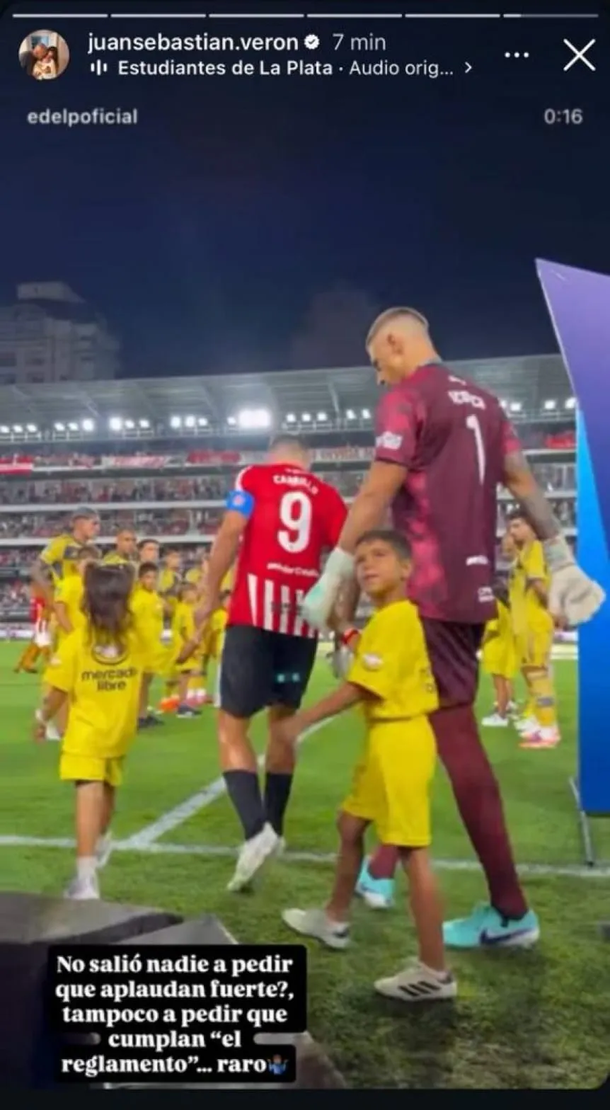 El picante posteo de Juan Sebastián Verón tras el pasillo sin aplausos de Boca a Estudiantes