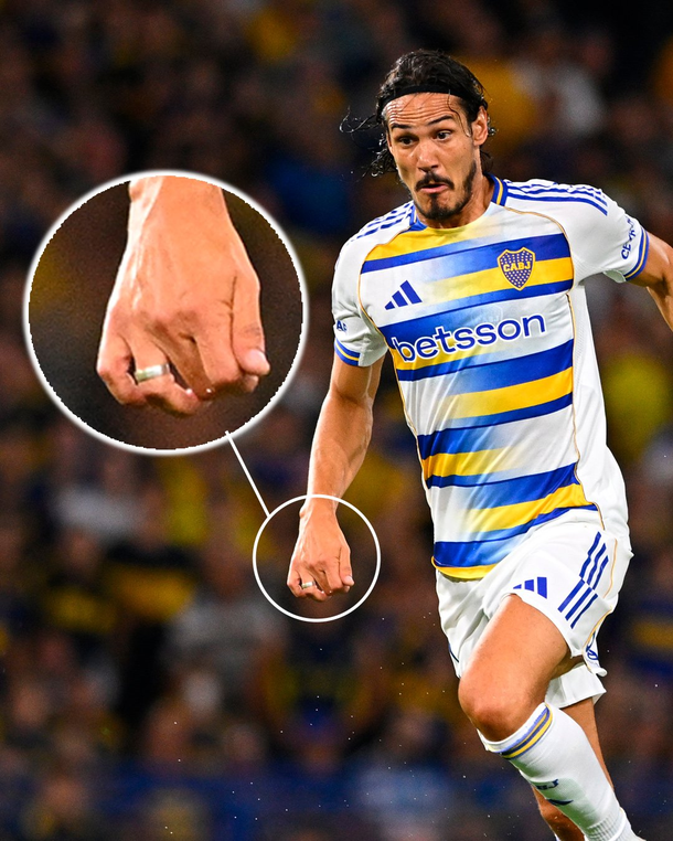 El descuido antirreglamentario de Edison Cavani ante Platense que el árbitro omitió