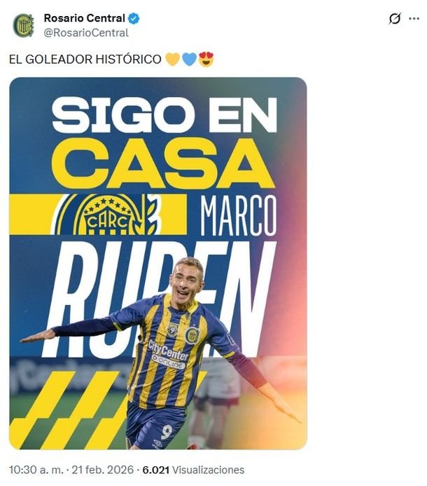Marco Ruben vuelve del retiro para unirse a Ángel Di María en Rosario Central Marco Ruben vuelve del retiro para unirse a Ángel Di María en Rosario Central