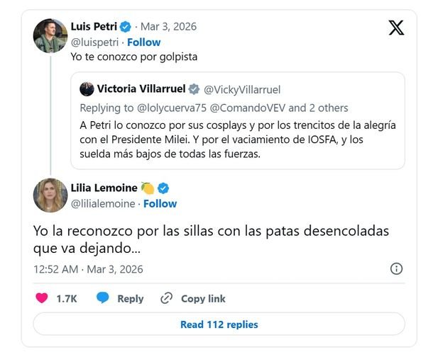Lilia Lemoine se sumó al cruce entre Petri y Villarruel y volvió a dejar al desnudo su gordofobia