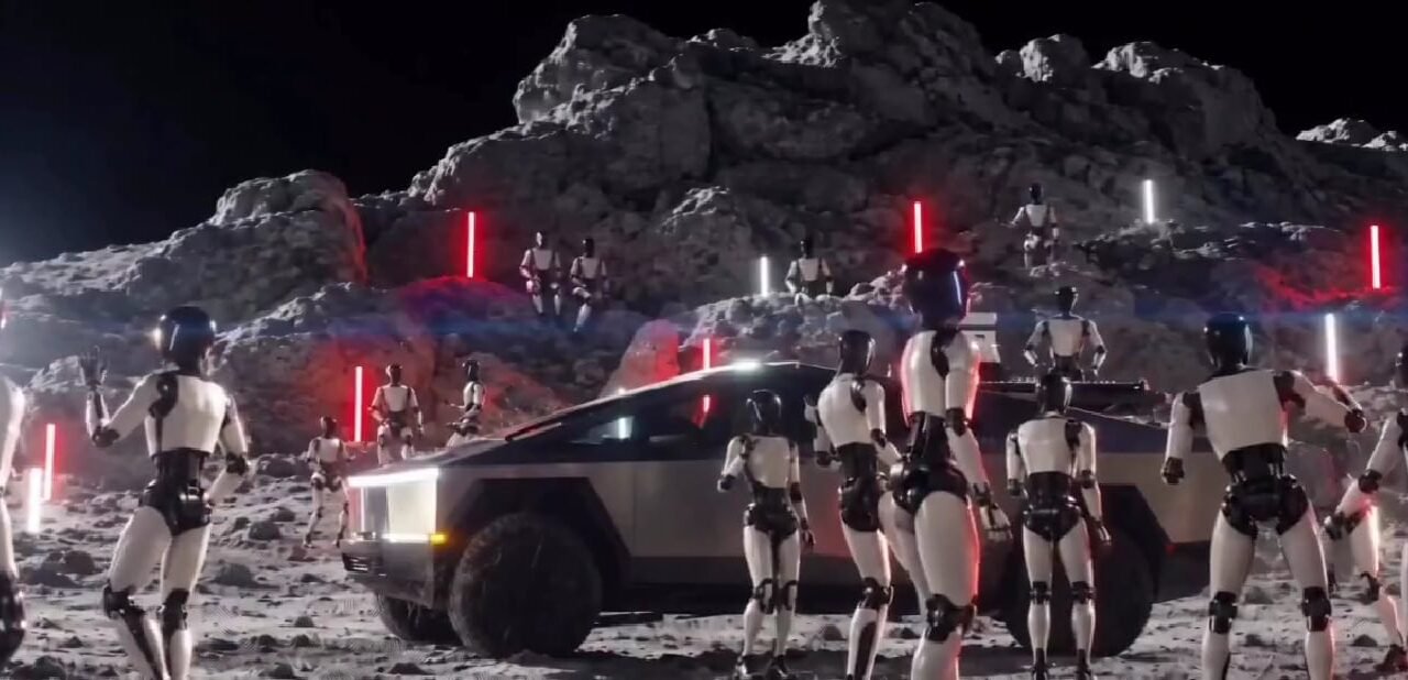 El video que hace real el sueño de Elon Musk: robots Optimus de Tesla colonizando la Luna