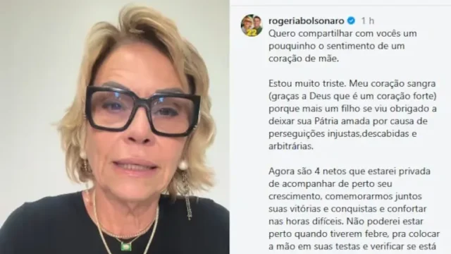 La madre de Flávio Bolsonaro denunció persecución judicial y lamentó que su hijo se haya ido de Brasil