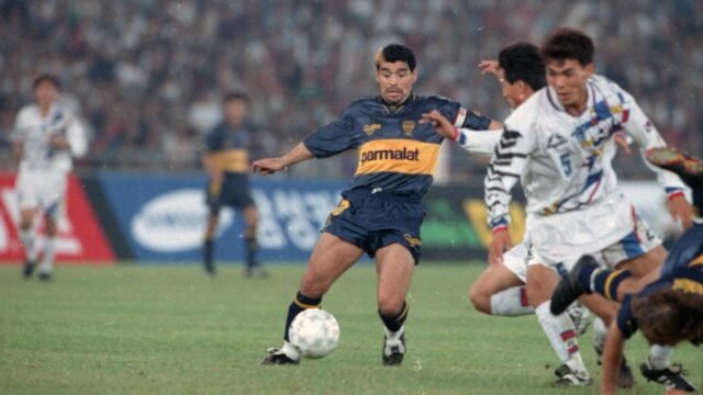 El gol que Maradona quiso regalarle a Caniggia en su regreso a Boca y no pudo concretar