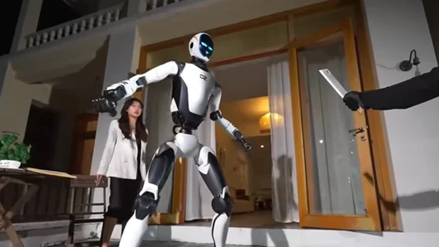 Presentan un robot guardaespaldas que se interpone ante un agresor armado para salvar vidas