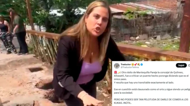 “No podés darle de comer a los kukas”: fuerte cruce entre una concejal y un tuitero libertario por un puente en Quilmes