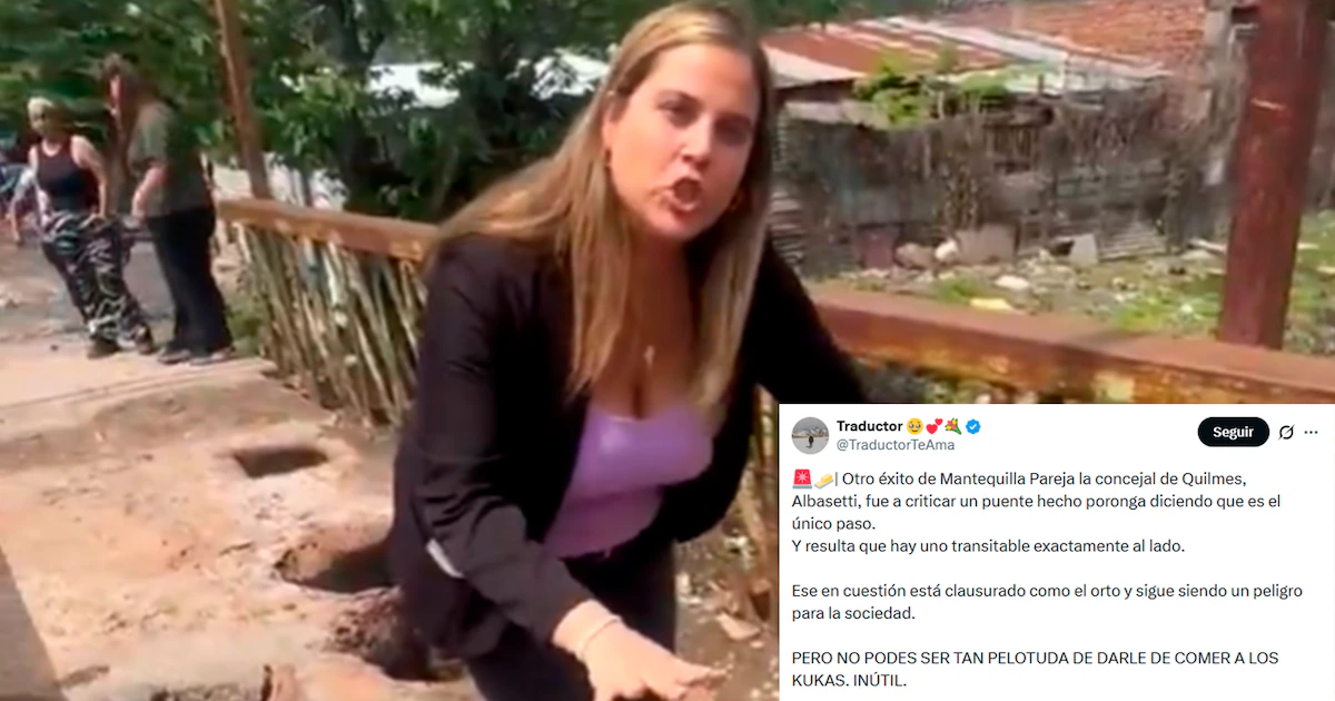 “No podés darle de comer a los kukas”: fuerte cruce entre una concejal y un tuitero libertario por un puente en Quilmes