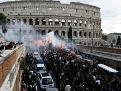 Nuevas protestas en Italia: manifestantes se enfrentaron con la policía en Roma y Turín