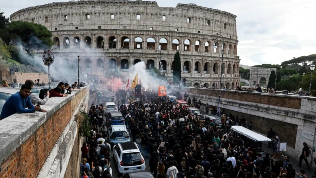 Nuevas protestas en Italia: manifestantes se enfrentaron con la policía en Roma y Turín