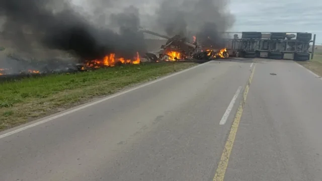 Dos muertos tras un choque frontal entre camiones en la Ruta Provincial 1 de La Pampa