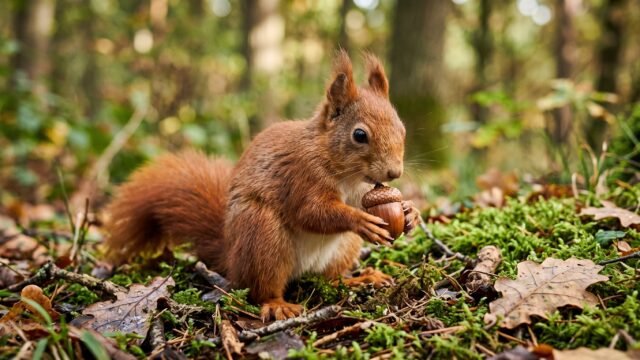 Por qué las ardillas esconden bellotas y qué función cumplen en los bosques