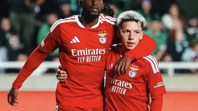 Prestianni anotó en la goleada de Benfica, que lidera en la Europa League