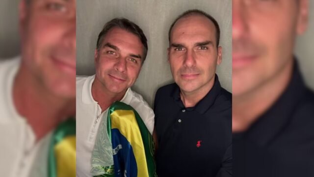 Eduardo Bolsonaro publicó una foto con Flávio tras reencontrarse en EEUU y afirmó: “Incluso desde fuera, no abandonaremos Brasil”
