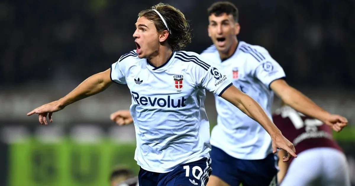 Con una asistencia y otro gol de cabeza, Nico Paz le dio la victoria a Como sobre el final
