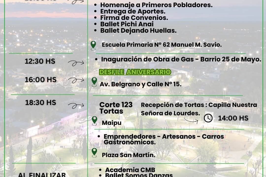 Sierra Grande celebra sus 123° aniversario