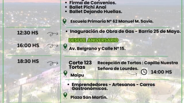 Sierra Grande celebra sus 123° aniversario