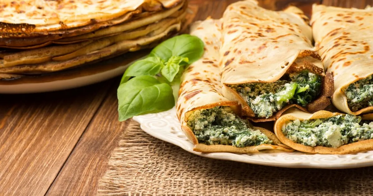 Creppes de ricota y espinaca, o acelga, en solo 5 simples pasos
