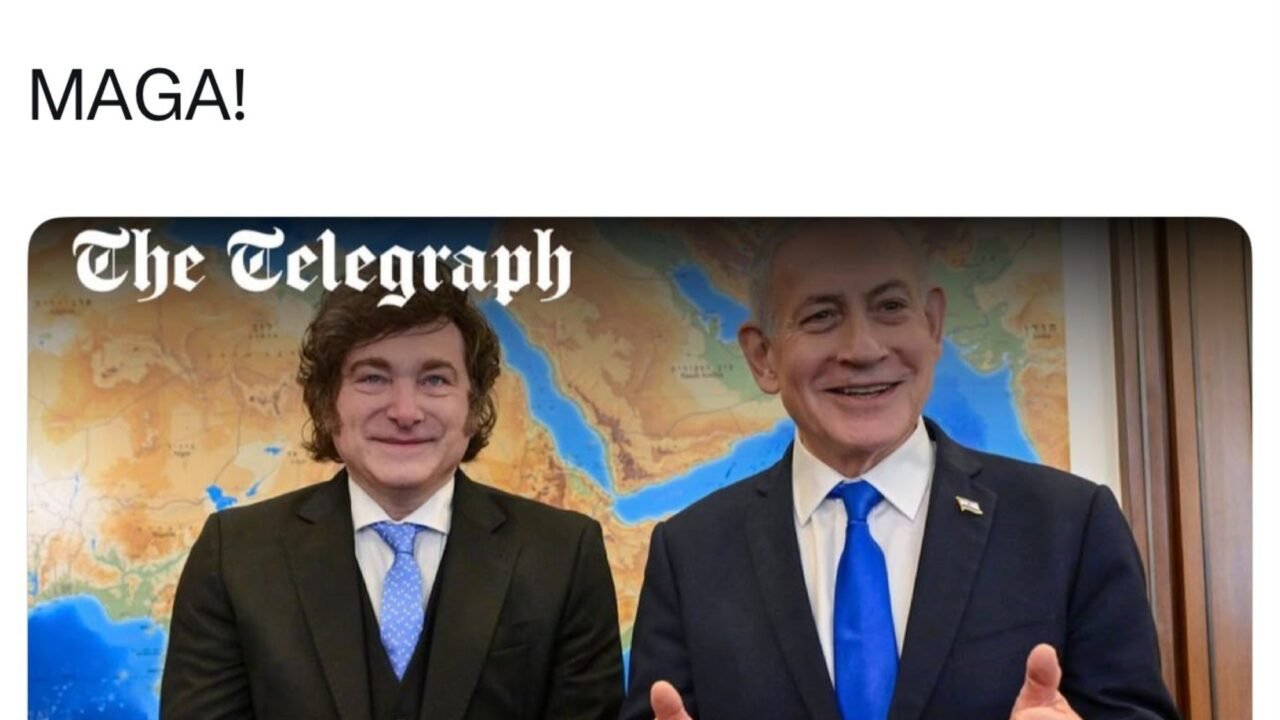 Milei compartió una publicación de un diario británico que afirma un apoyo directo de Netanyahu sobre Malvinas, pero en Israel la desmienten