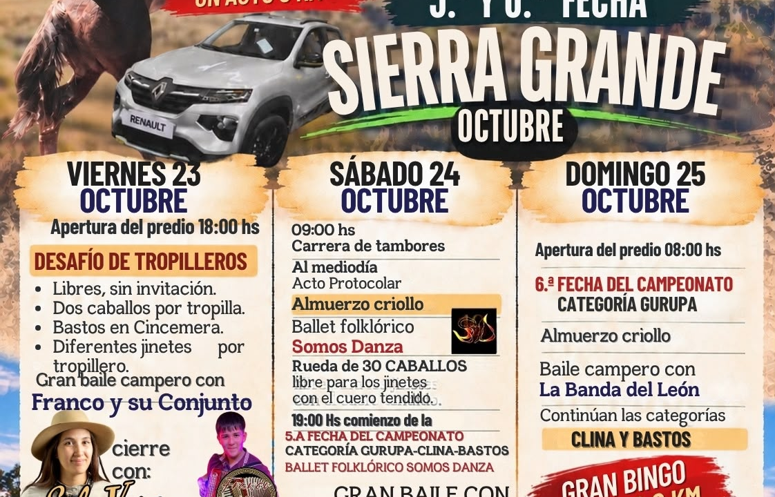 ¡VUELVE LA FIESTA DE JINETEADA A SIERRA GRANDE!
