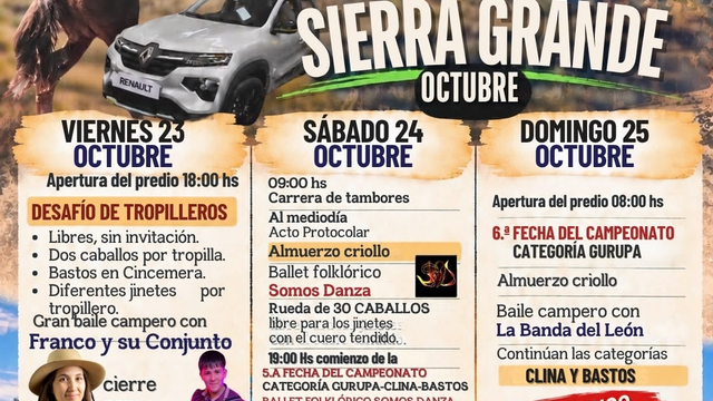 ¡VUELVE LA FIESTA DE JINETEADA A SIERRA GRANDE!
