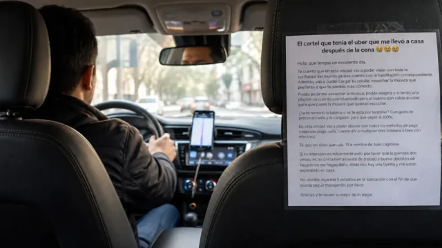 El conmovedor mensaje de un chofer de Uber que se volvió viral: “Atrás mío hay una familia que me espera”