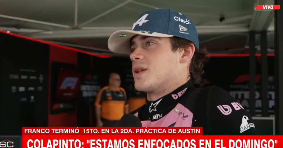 El optimismo de Franco Colapinto tras las prácticas en el GP de Estados Unidos: «Hay mucho para mejorar y entender»