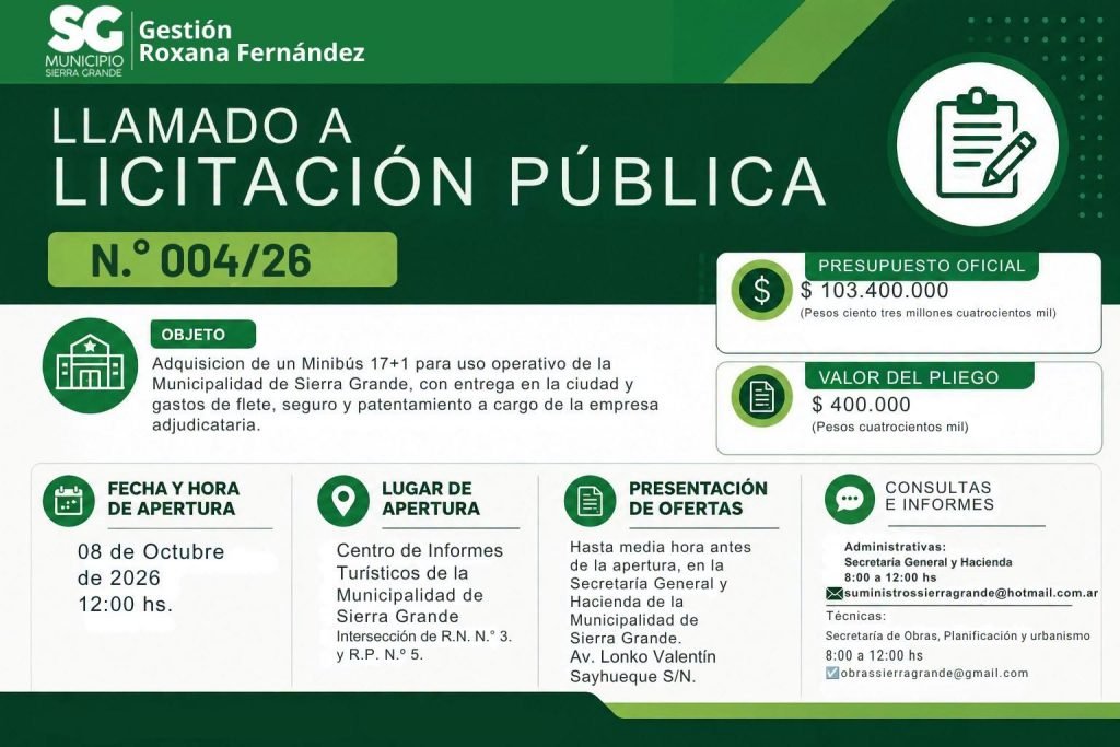 Llamado a Licitación Pública N.º 004/2026