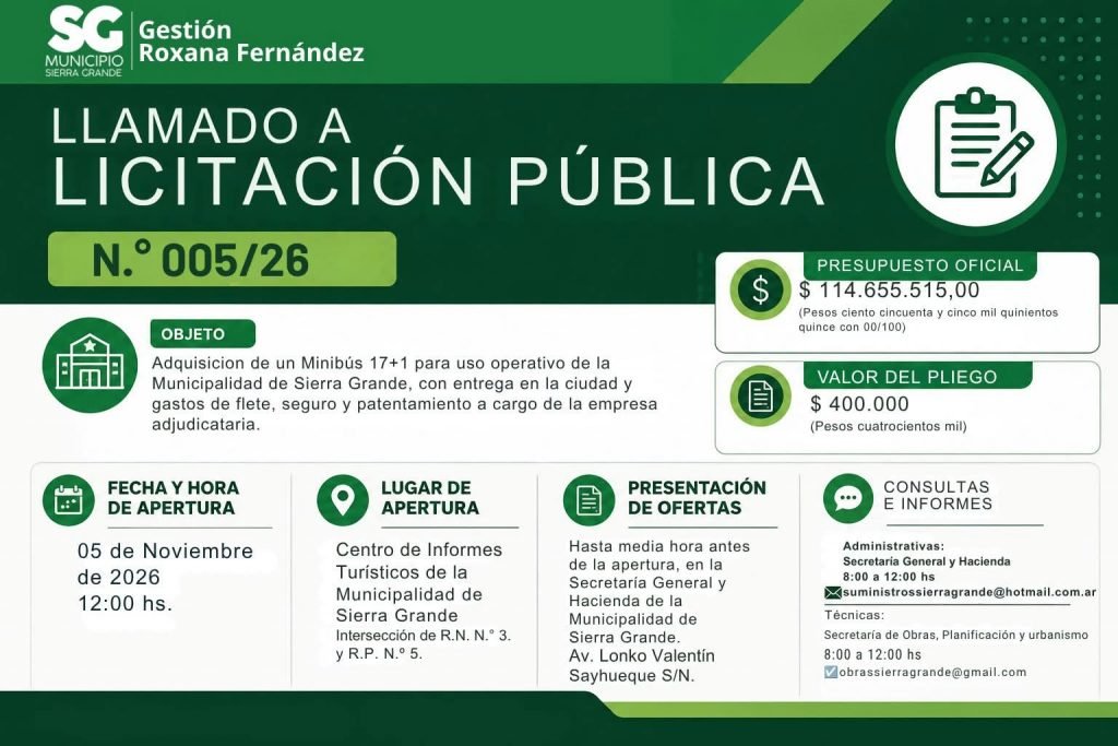 Llamado a Licitación Pública N.º 005/26