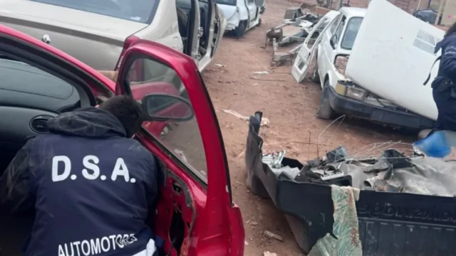 Desmantelan un desarmadero en Las Perlas: secuestran cinco vehículos robados, motores y autopartes
