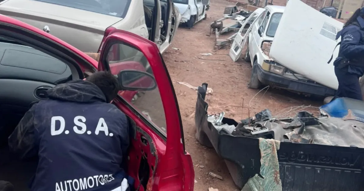 Desmantelan un desarmadero en Las Perlas: secuestran cinco vehículos robados, motores y autopartes