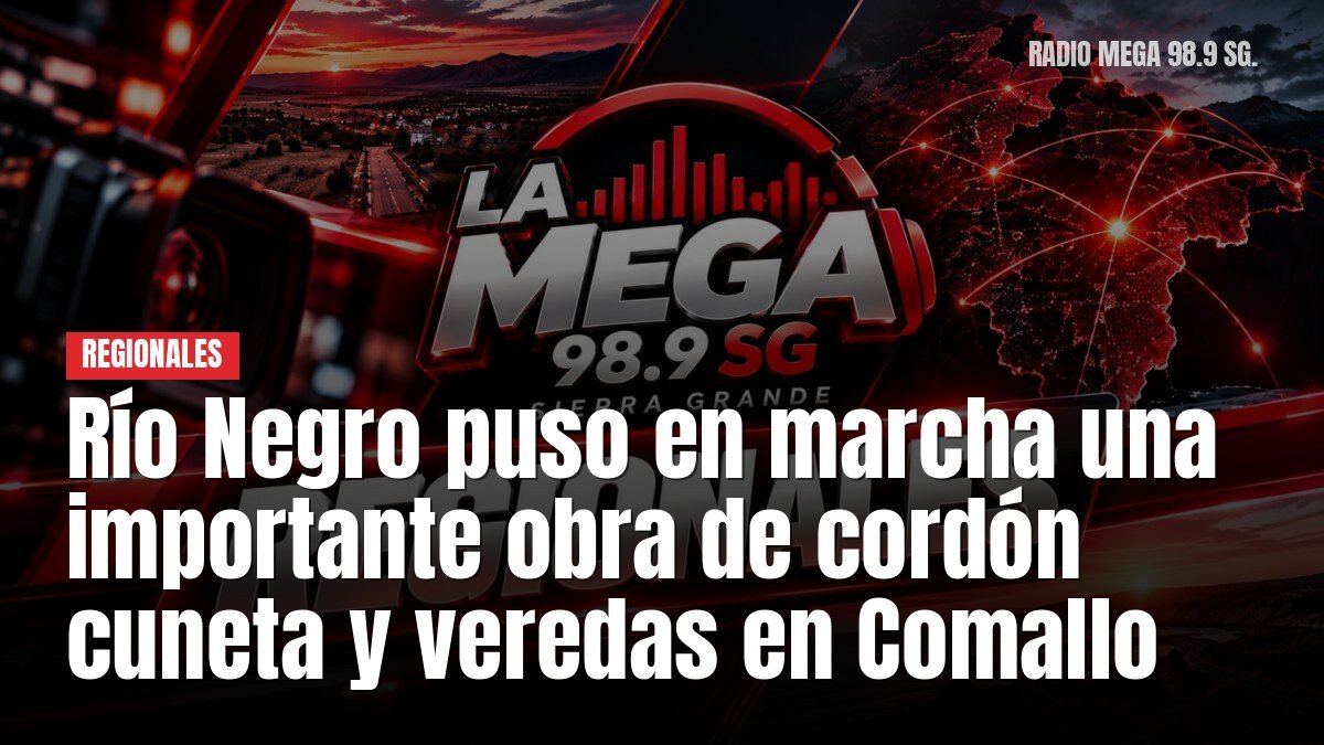 Río Negro puso en marcha una importante obra de cordón cuneta y veredas en Comallo
